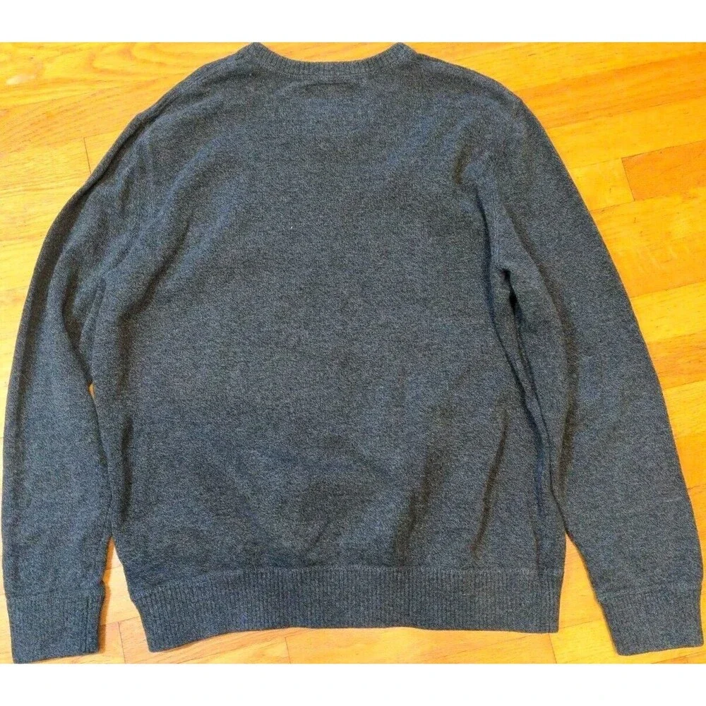 Men's American Eagle Long Sleeve Gray V-Neck Cotton Sweater Size XL EUC